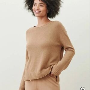 Jenni Kayne Essential Everyday Wool Cashmere Sweater in Camel